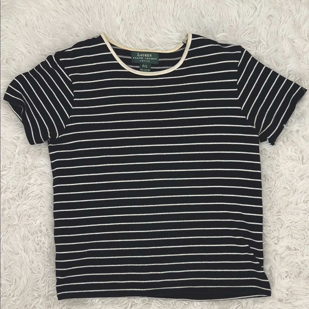 Ralph Lauren Vintage Navy and White Striped T-Shirt